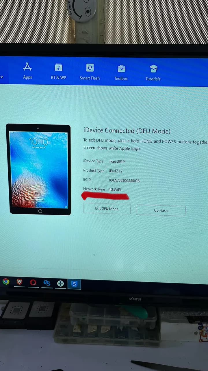iPad (7. nesil, 2019) A2198 — tezgâh fotoğrafı 1