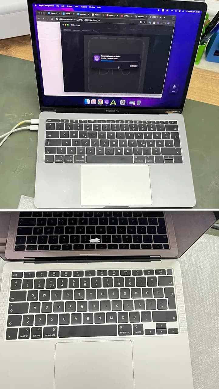 MacBook Air 13" (Intel Core 10. nesil + T2, 2020) A2179 — tezgâh fotoğrafı 3